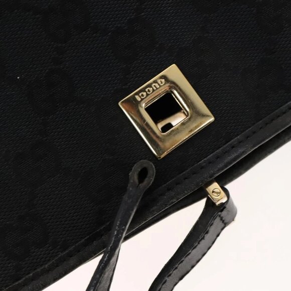 GUCCI GG Canvas Bag Leather 2Set Black Brown Auth 138508 - Picture 5 of 13